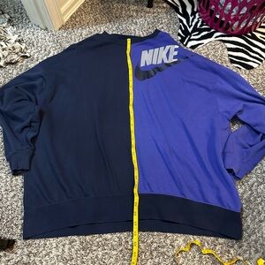 Nike Split Design Sweatshirt in Navy and Royal Blue